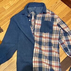 NanaMacs Blue and Plaid Casual Shirt